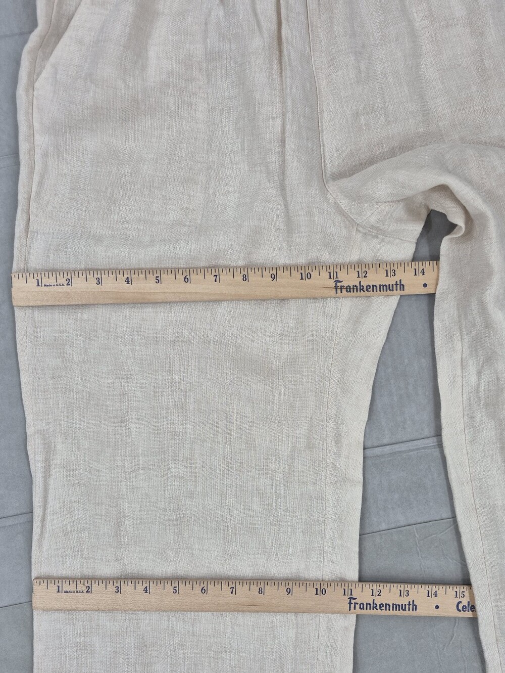 Lands End Pull On Linen pants women's 12P cream wide leg super soft waistband - Picture 5 of 11